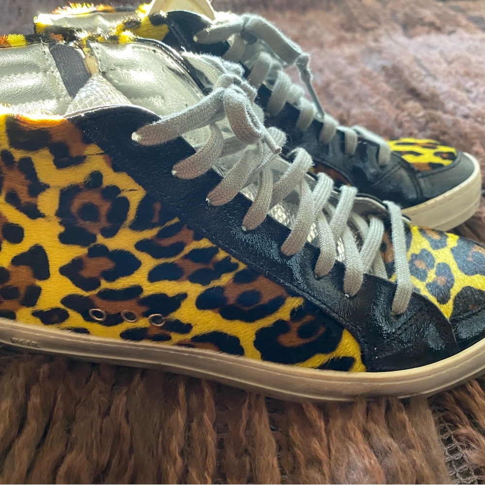 GOLDEN GOOSE HIGH TOP P448 LEOPARD FUR SNEAKERS**WORN ONCE